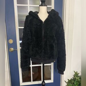 PINK Victoria's Secret FASHION SHOW EXCLUSIVE FAUX FUR Hoodie COAT Size Large